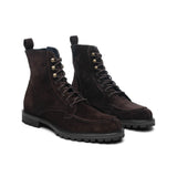 Brown Suede Preston Lace Up Hiking Combat Boots for Men