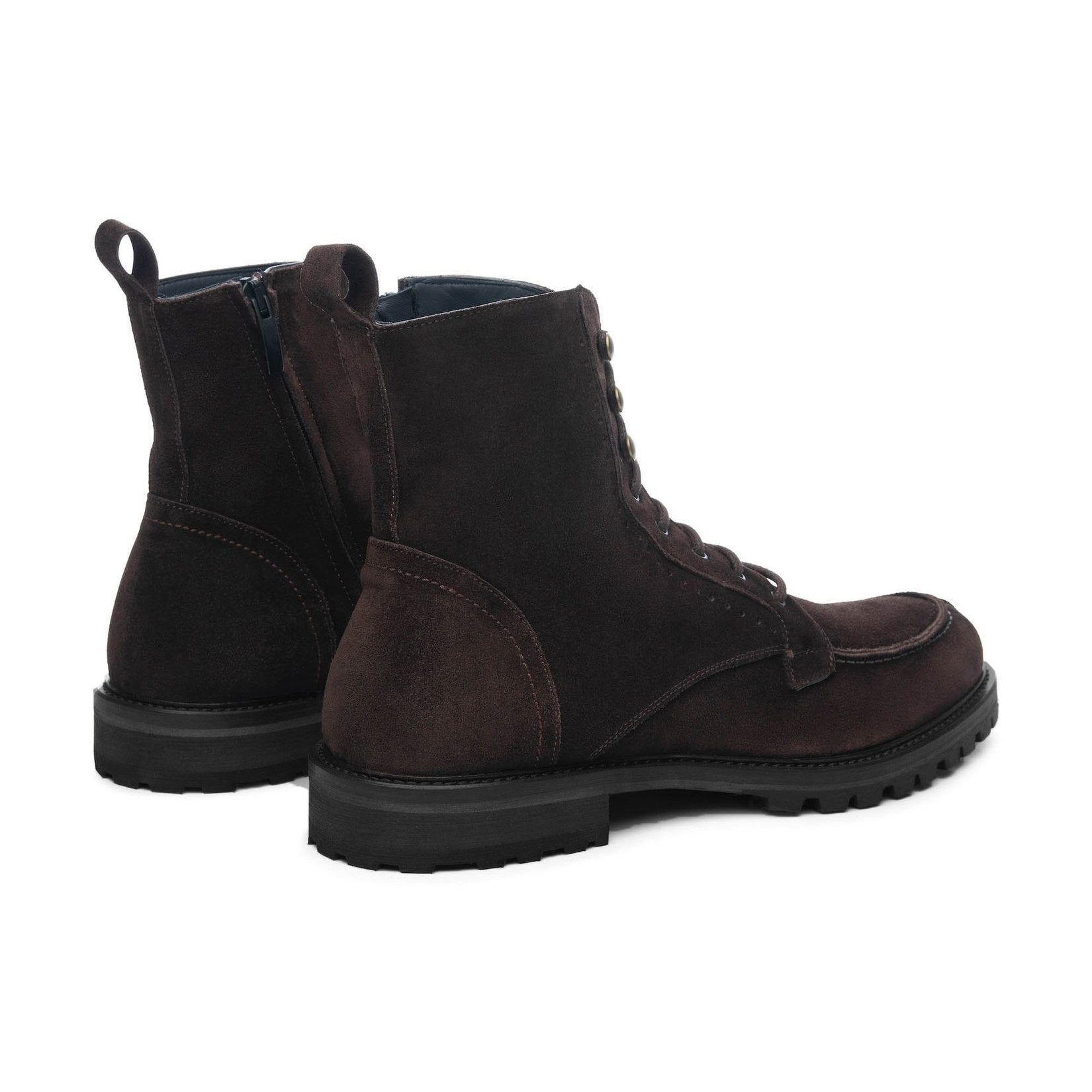 Brown Suede Preston Lace Up Hiking Combat Boots for Men