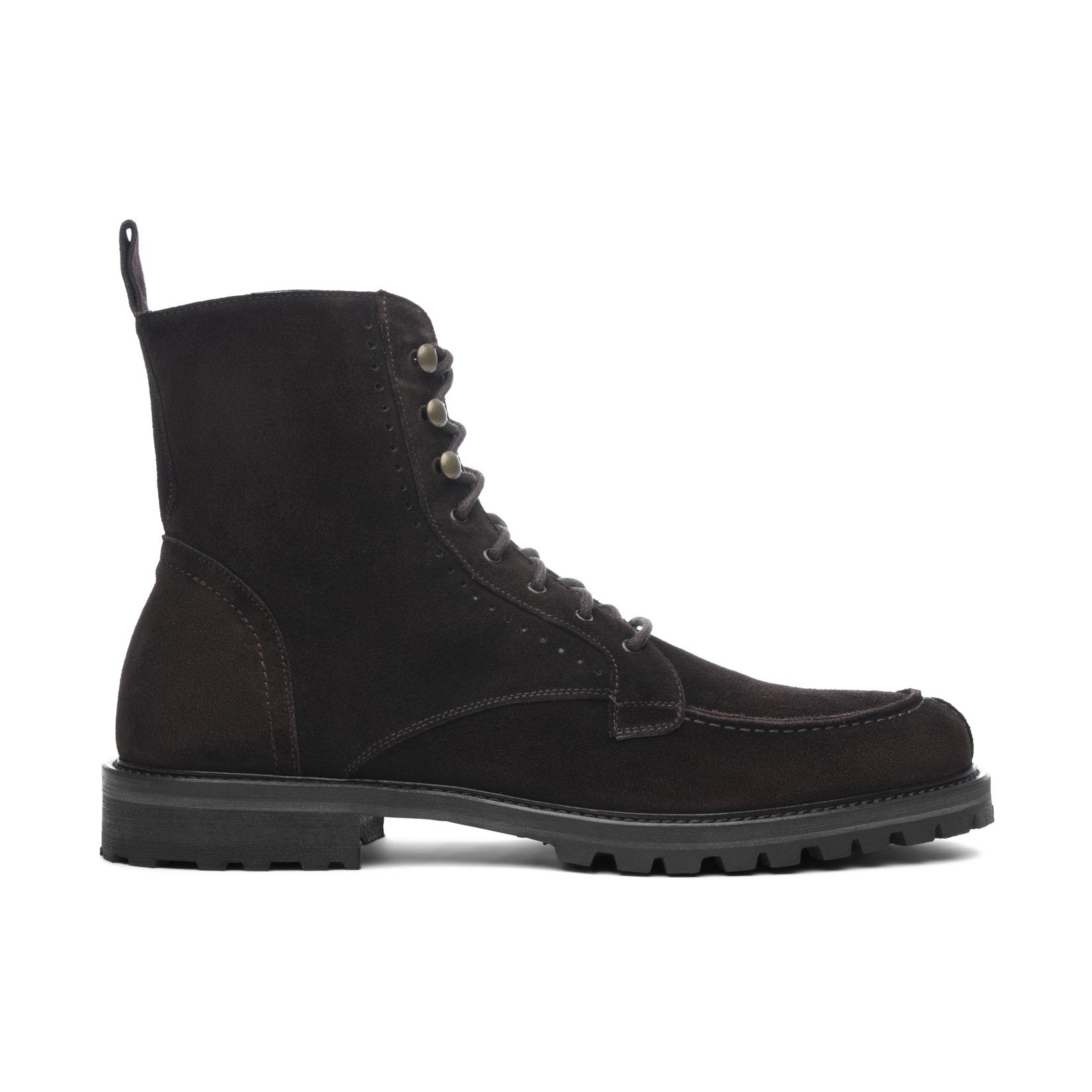 Brown Suede Preston Lace Up Hiking Combat Boots for Men