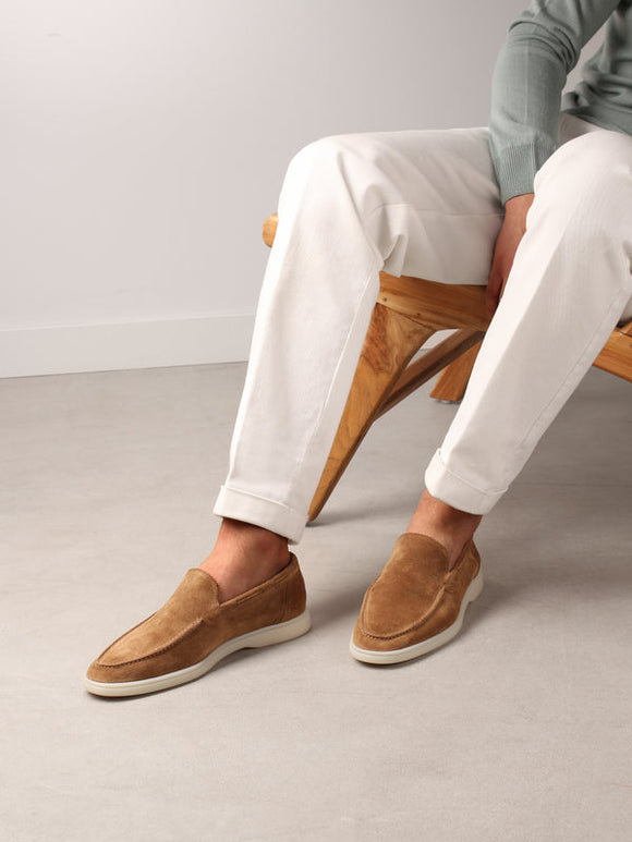 Tan Suede Athena Yatch Loafers
