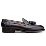 Height Increasing Black Leather Swale Tassel Loafers - Formal Shoes