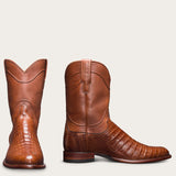 Tan Italian Leather Remington Slip On Western Cowboy Boots