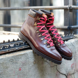 Brown Leather Larett Chunky Hiking Combat Boots