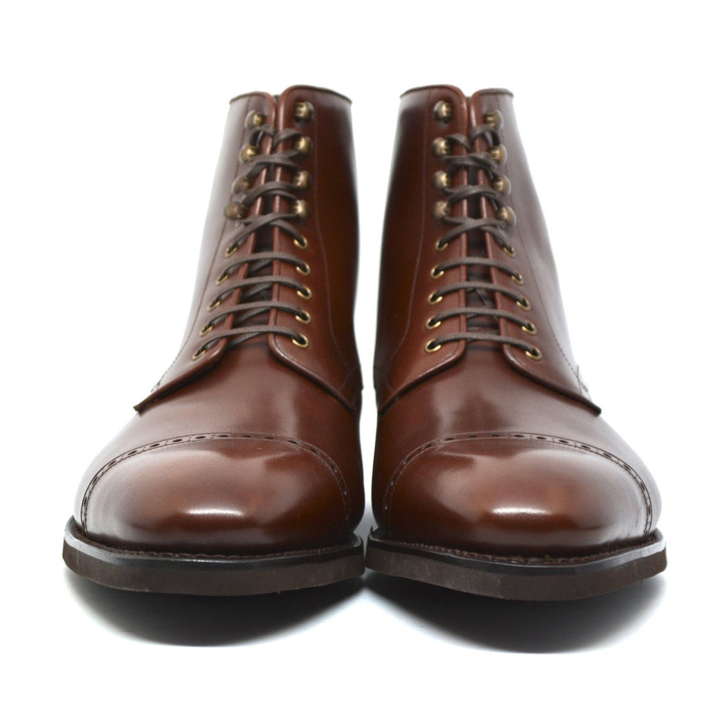 Height Increasing Brown Leather Caldecote Lace Up Boots