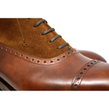 Height Increasing Tan Leather & Suede Clifton Lace Up Boots