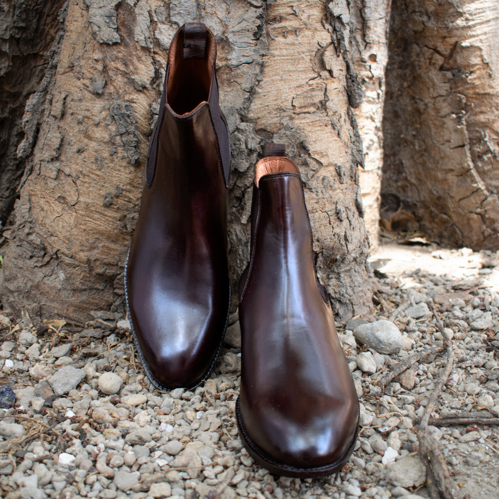 Height Increasing Brown Leather Fenland Slip On Chelsea Boots