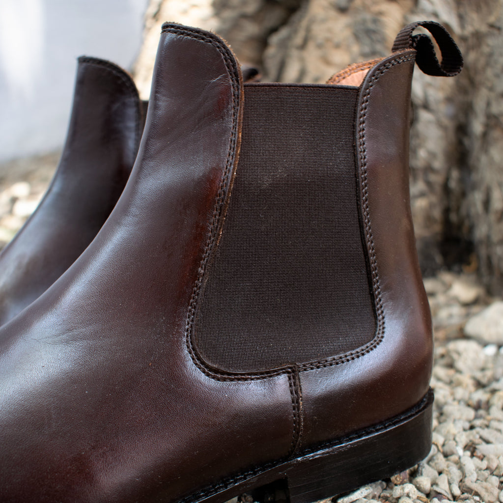 Height Increasing Brown Leather Fenland Slip On Chelsea Boots