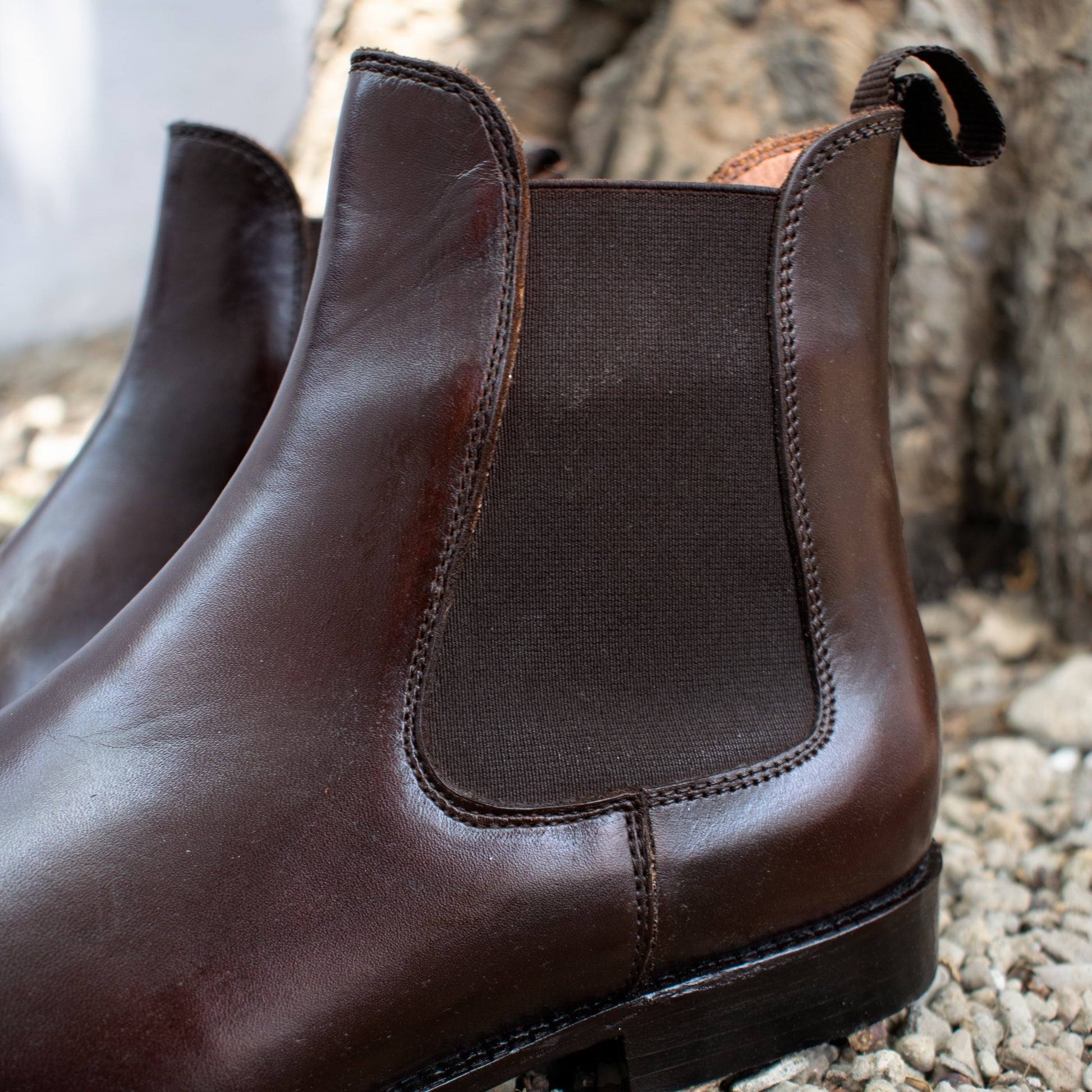 Height Increasing Brown Leather Fenland Slip On Chelsea Boots