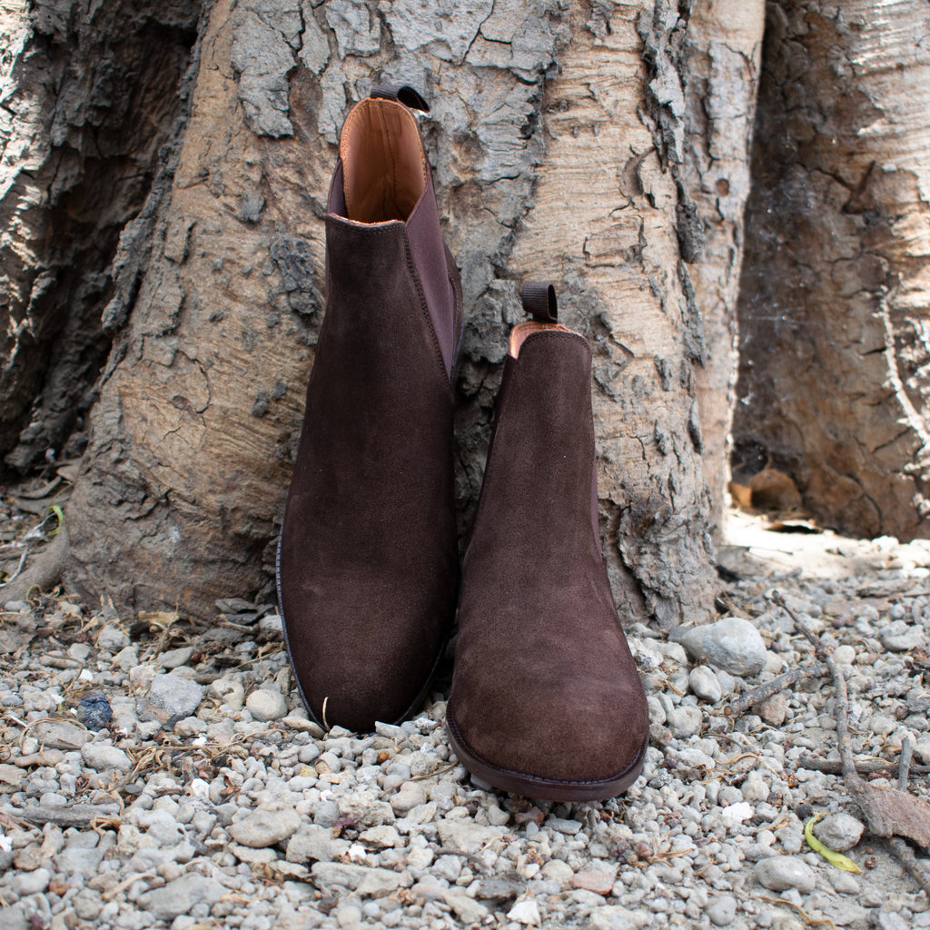 Height Increasing Brown Suede Fenland Slip On Chelsea Boots