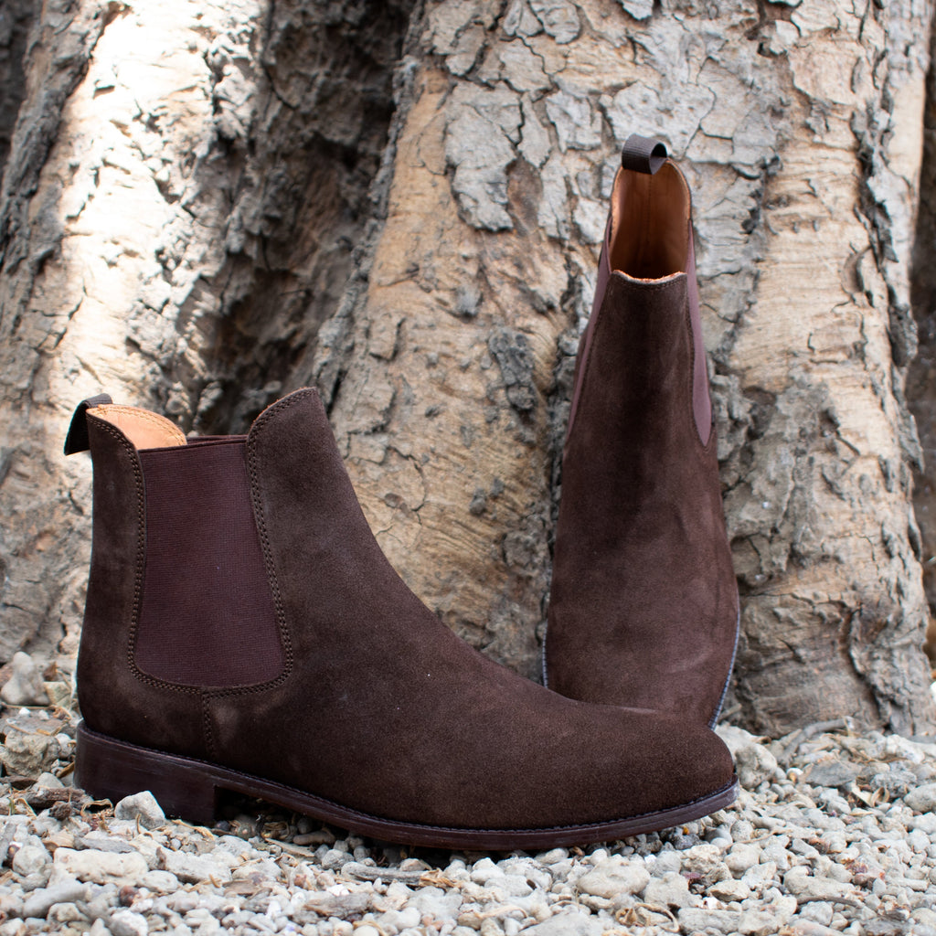 Height Increasing Brown Suede Fenland Slip On Chelsea Boots