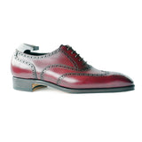 Flat Feet Shoes - Burgundy Brown Leather Tynenode Oxford Shoes with Arch Support