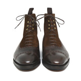 Flat Feet Shoes - Brown Leather & Suede Clifton Lace Up Boots with Arch Support