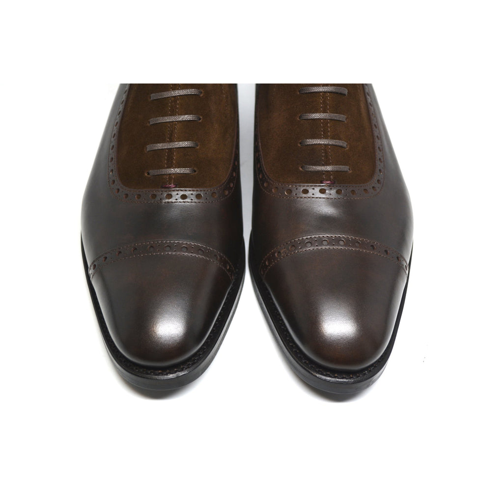 Height Increasing Brown Leather & Suede Clifton Lace Up Boots
