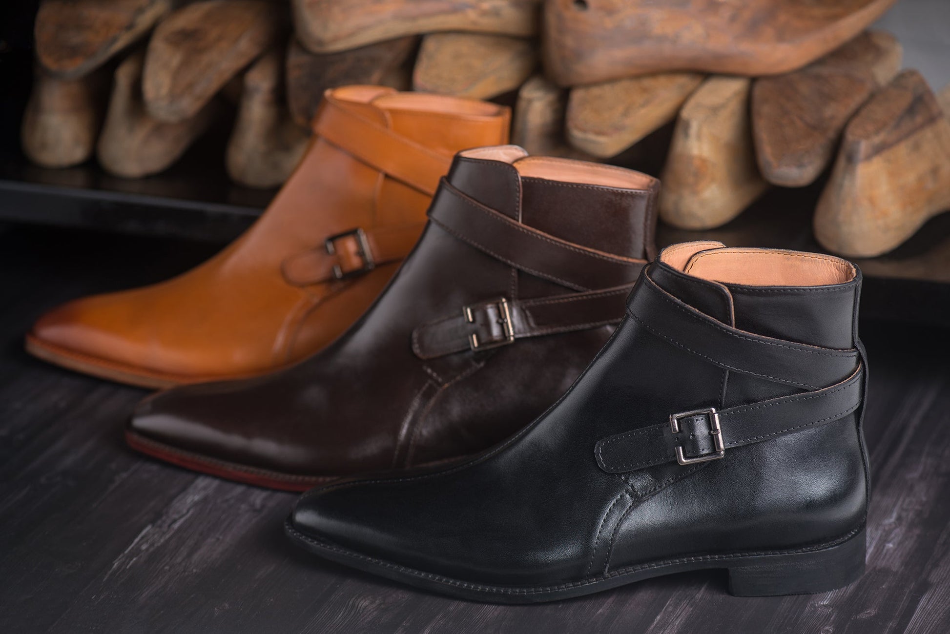 Height Increasing Tan Leather Albon Slip On Jodhpur Boots