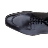 Flat Feet Shoes - Black Leather Hamlet Derby Shoes with Arch Support