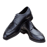 Height Increasing Black Leather Hamlet Derby Shoes