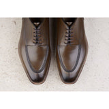 Height Increasing Olive Green Leather Hamlet Derby Shoes
