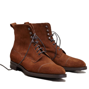 Flat Feet Shoes - Tan Leather Purley Lace Up Boots with Arch Support