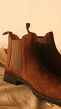 Brown Suede Leather Ferneto Chunky Chelsea Boots