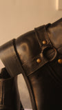 Black Leather Fabrigo Harness Chelsea Boots