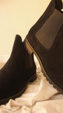 Black Suede Leather Ferneto Chunky Chelsea Boots
