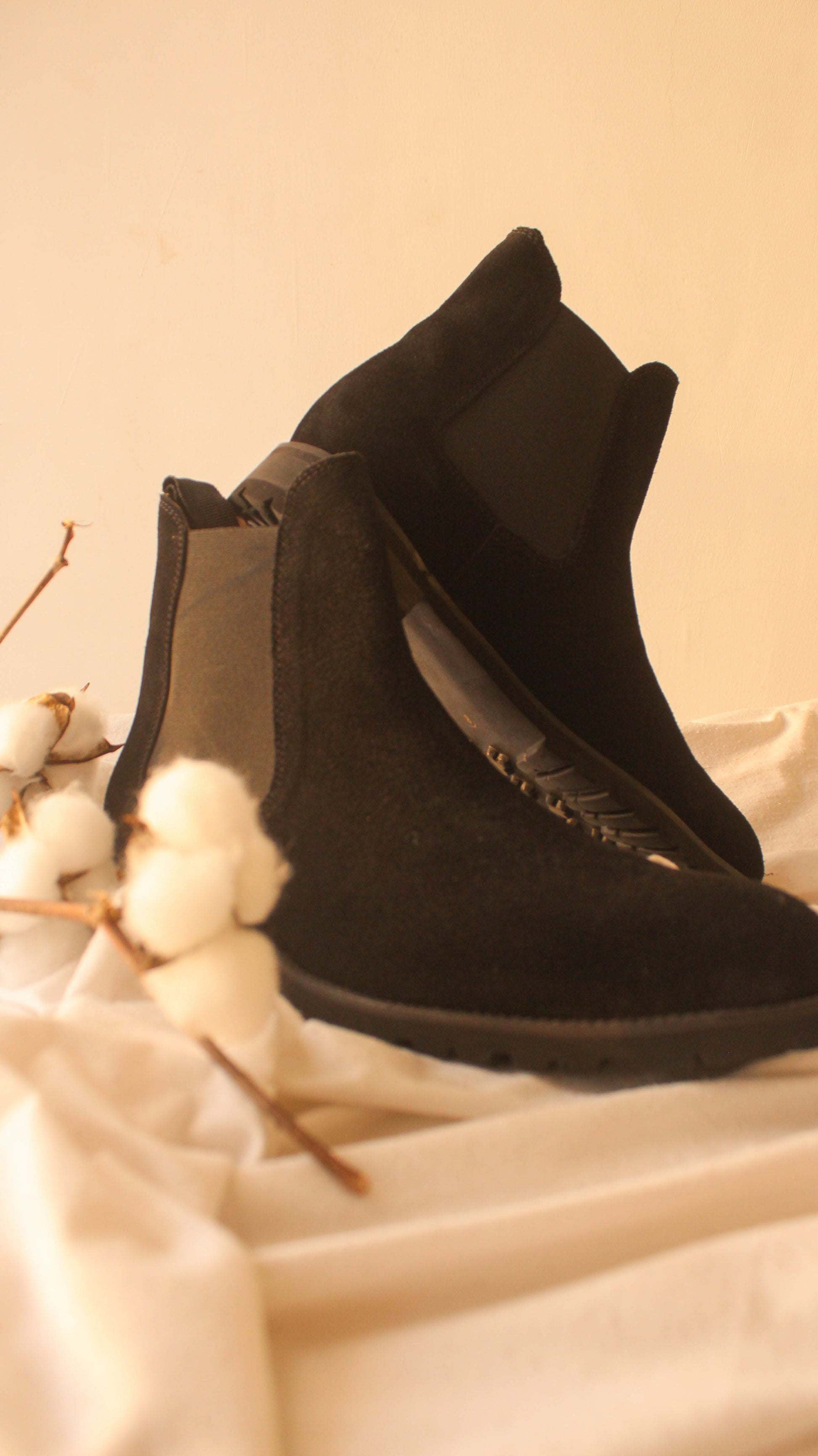Black Suede Leather Ferneto Chunky Chelsea Boots