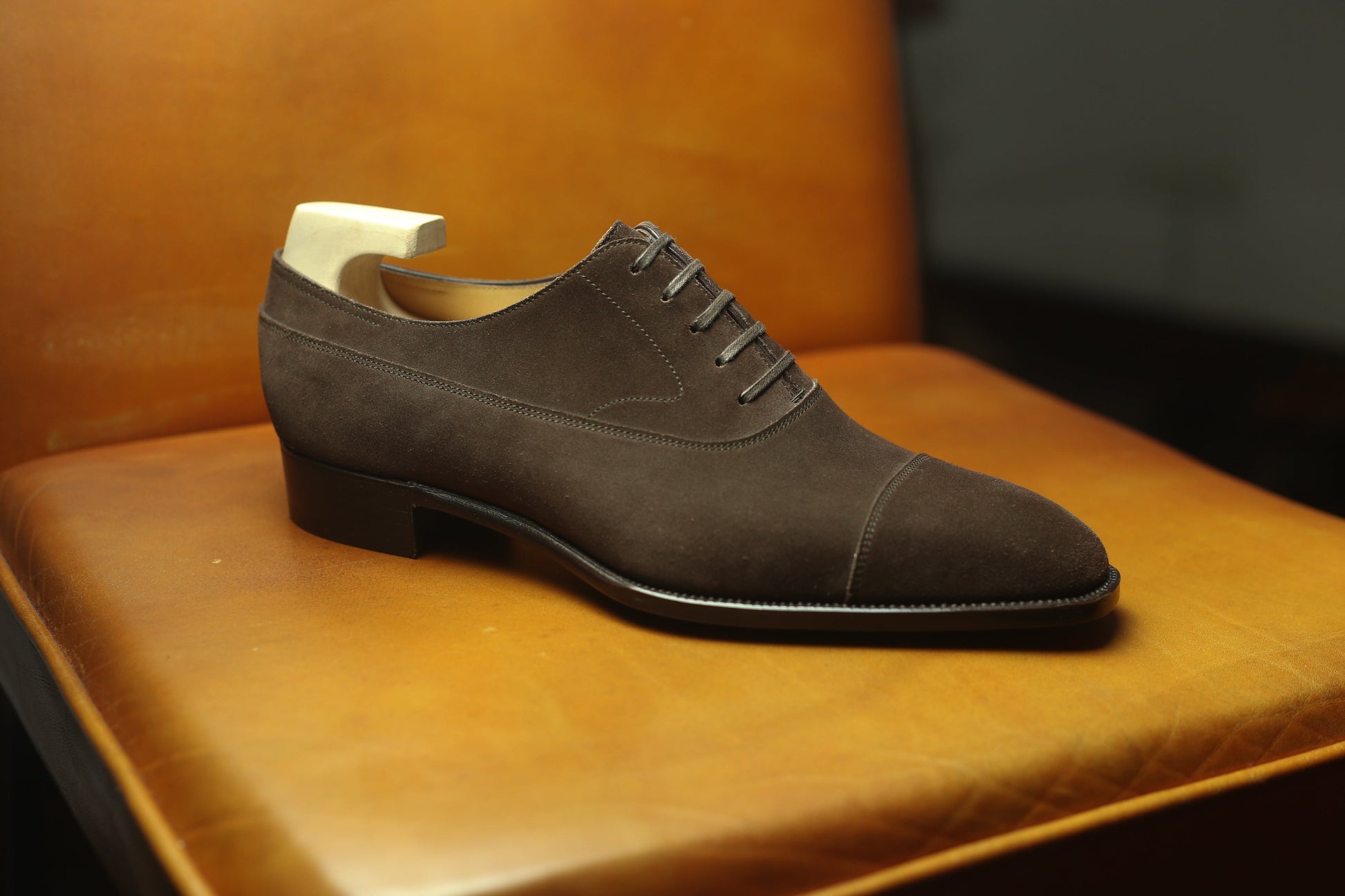 Brown Suede Cedara Brogue Toe Cap Oxfords
