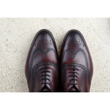 Height Increasing Mahogany Brown Leather Gedling Brogue Oxfords