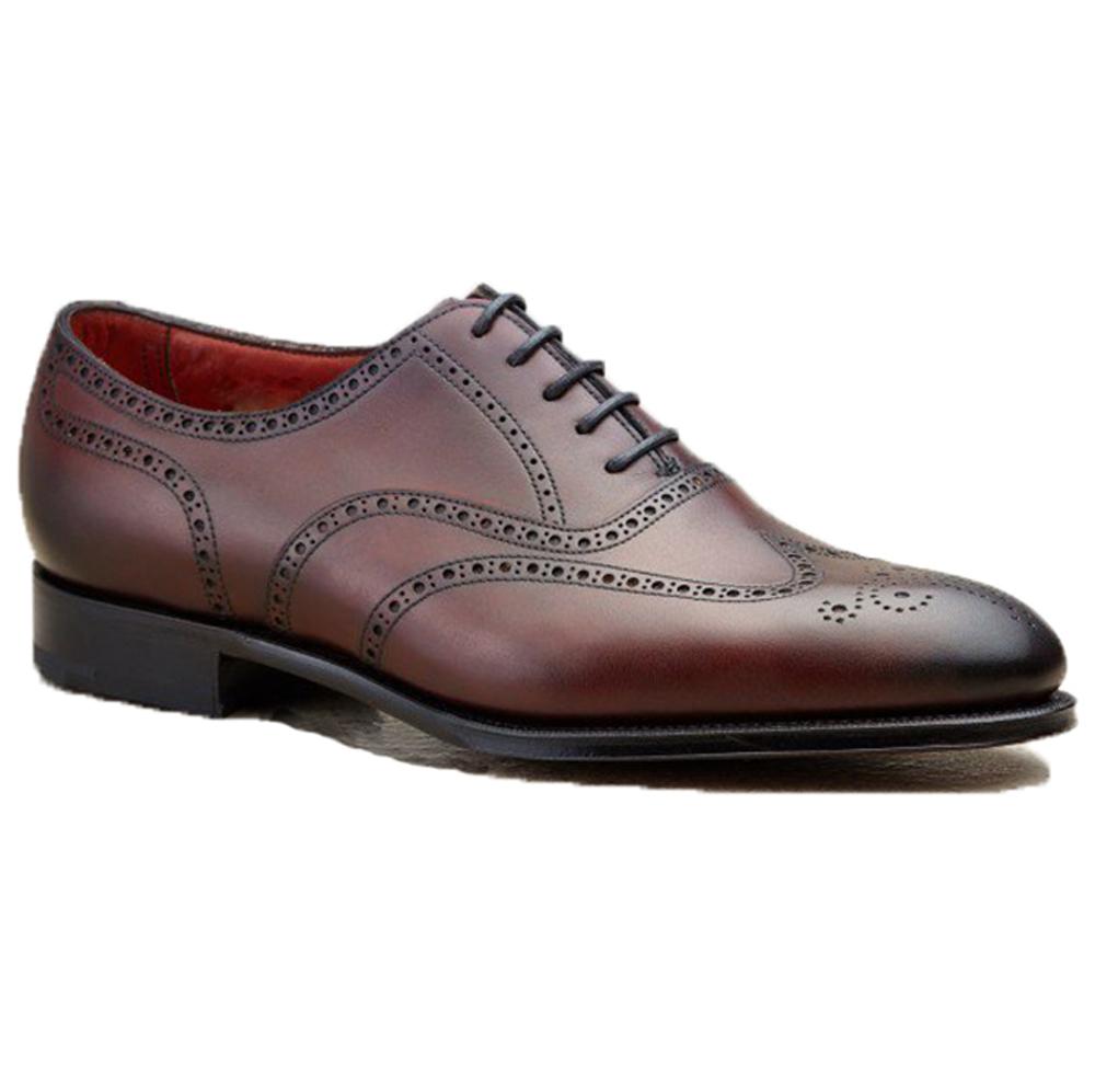 Flat Feet Shoes - Mahogany Brown Leather Gedling Brogue Oxfords with Arch Support