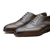 Flat Feet Shoes - Olive Green Leather Wealden Oxfords with Arch Support