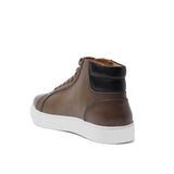 Height Increasing Copper Brown Leather Angus Sneaker Boots