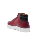 Cherry Red Leather Angus Sneaker Boots