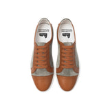 Height Increasing Tan Leather and Grey Suede Angus Lace Up Sneakers