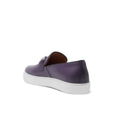 Purple Leather Alvin Horse Bit Slip On Sneakers