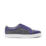 Height Increasing Purple Leather and Grey Suede Angus Lace Up Sneakers