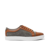 Tan Leather and Grey Suede Angus Lace Up Sneakers