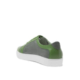 Green Leather and Grey Suede Angus Lace Up Sneakers