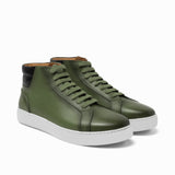Olive Green Leather Angus Sneaker Boots