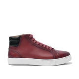 Height Increasing Dark Red Leather Angus Sneaker Boots
