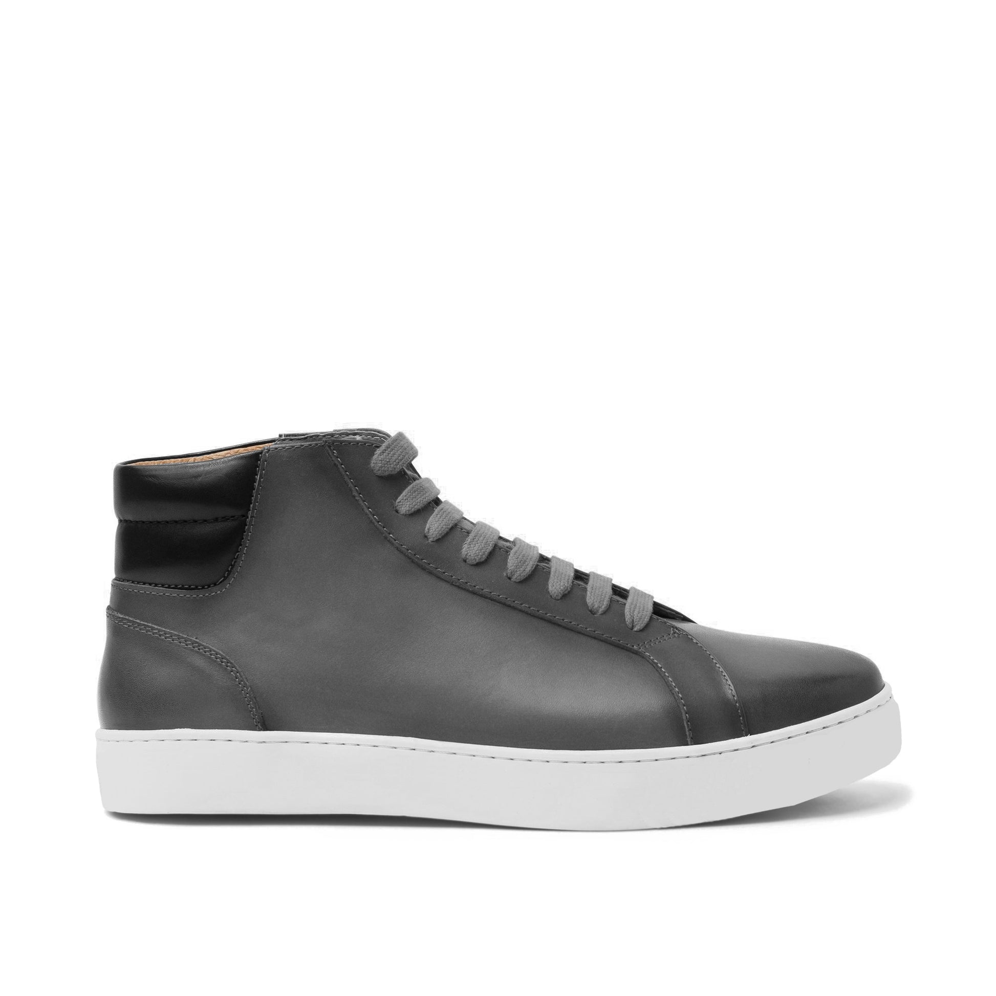 Black Dark Silver Leather Angus Sneaker Boots