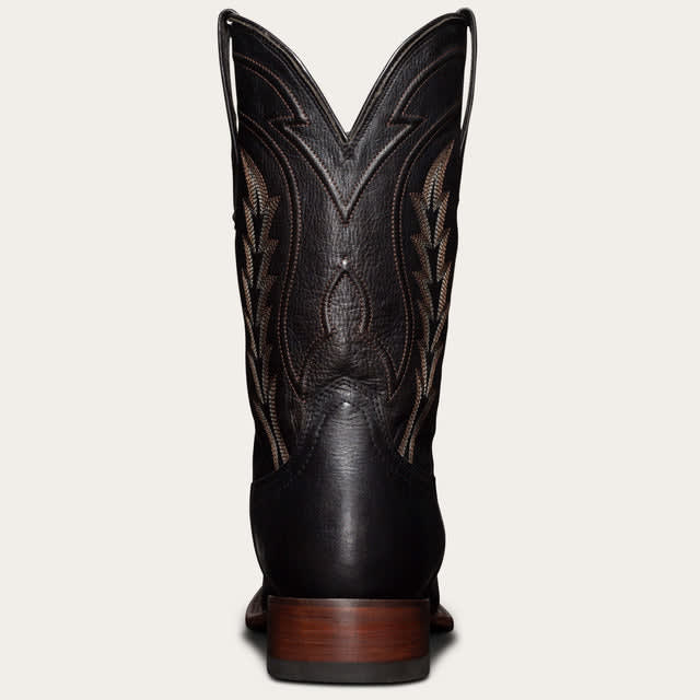 Black Leather Albany Slip On Western Cowboy Boots