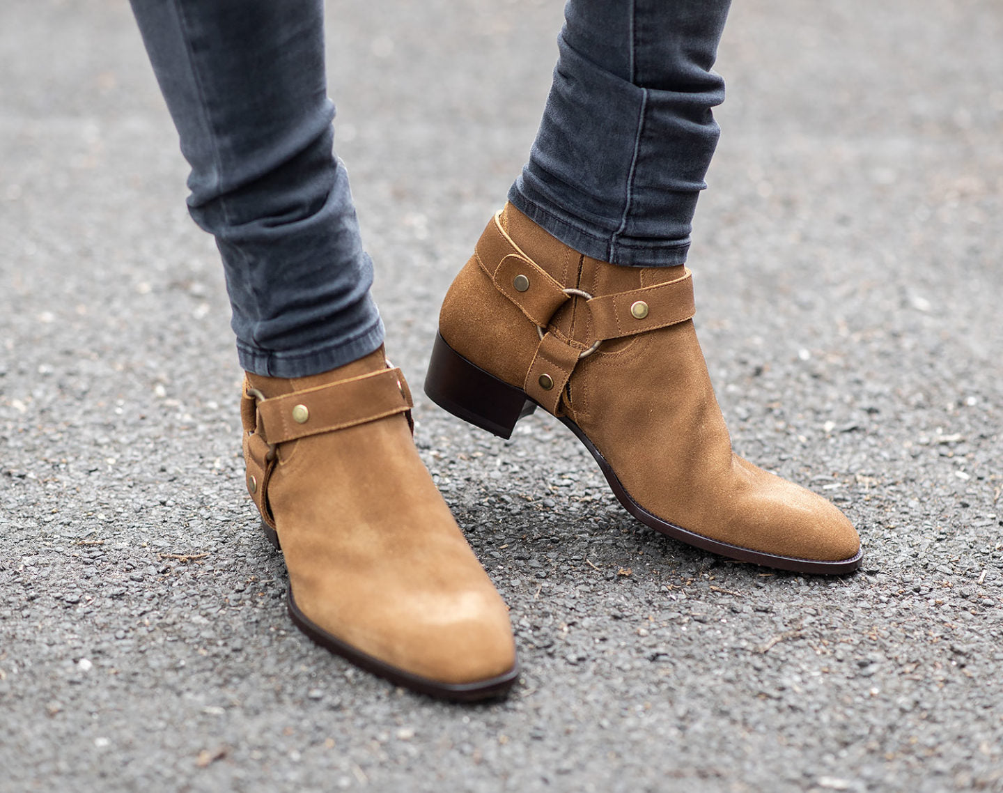 Tan Suede Ravien Harness Chelsea Boots