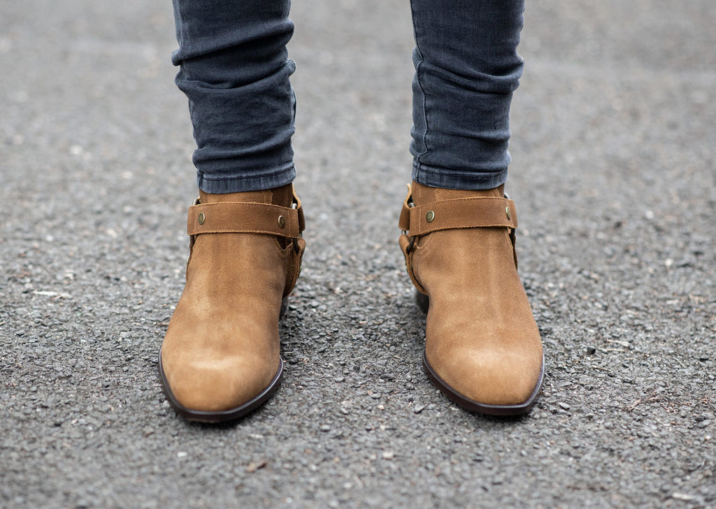 Tan Suede Ravien Harness Chelsea Boots