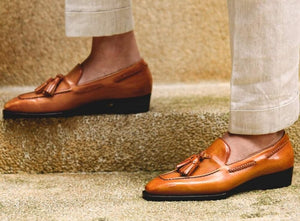 Tan Leather Circe Loafers 
