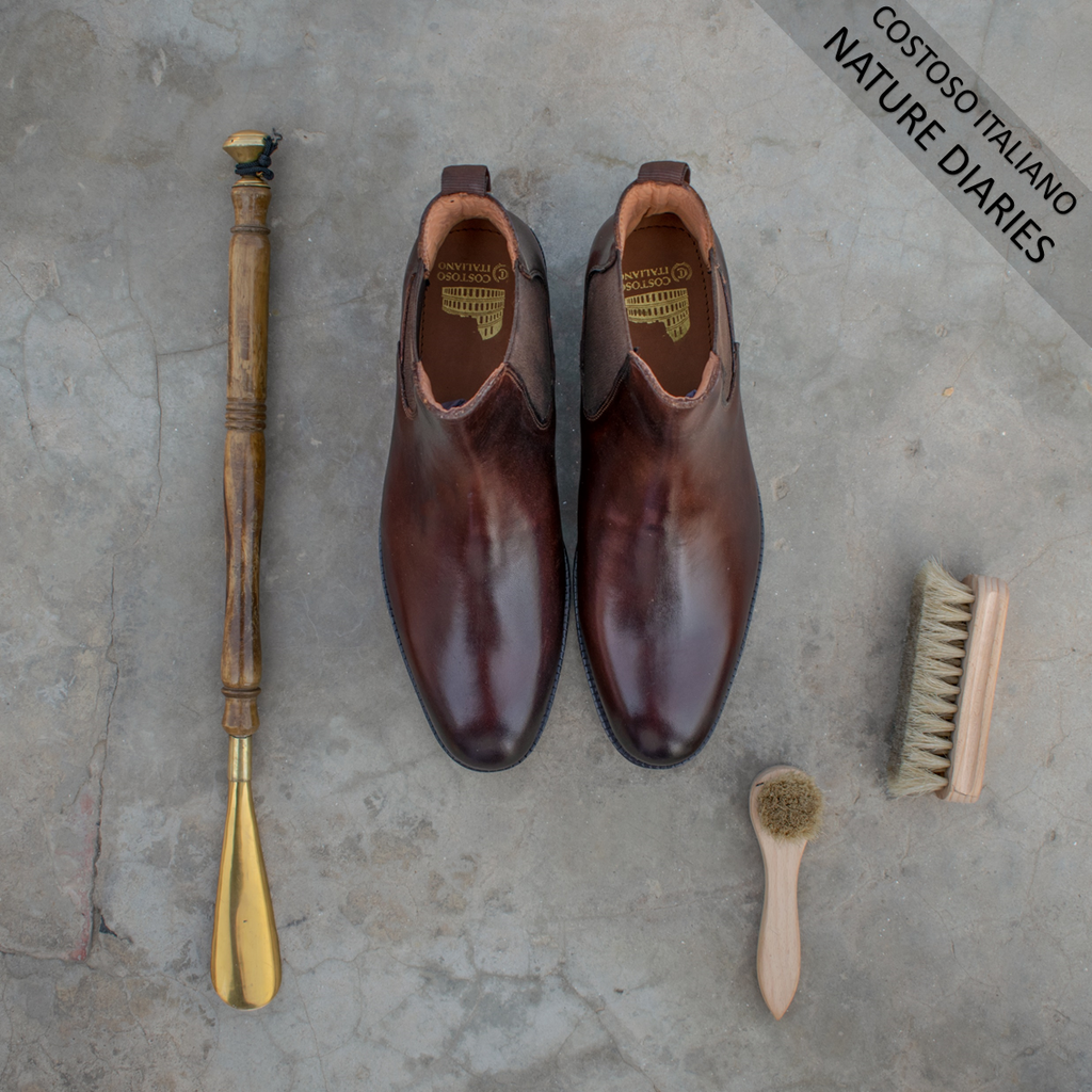 Height Increasing Brown Leather Fenland Slip On Chelsea Boots