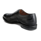 Height Increasing Black Braided Leather Morice Brogue Oxfords