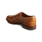 Flat Feet Shoes - Tan Braided Leather Morice Brogue Oxfords with Arch Support