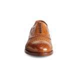 Flat Feet Shoes - Tan Braided Leather Morice Brogue Oxfords with Arch Support