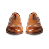 Tan Braided Leather Morice Brogue Oxfords