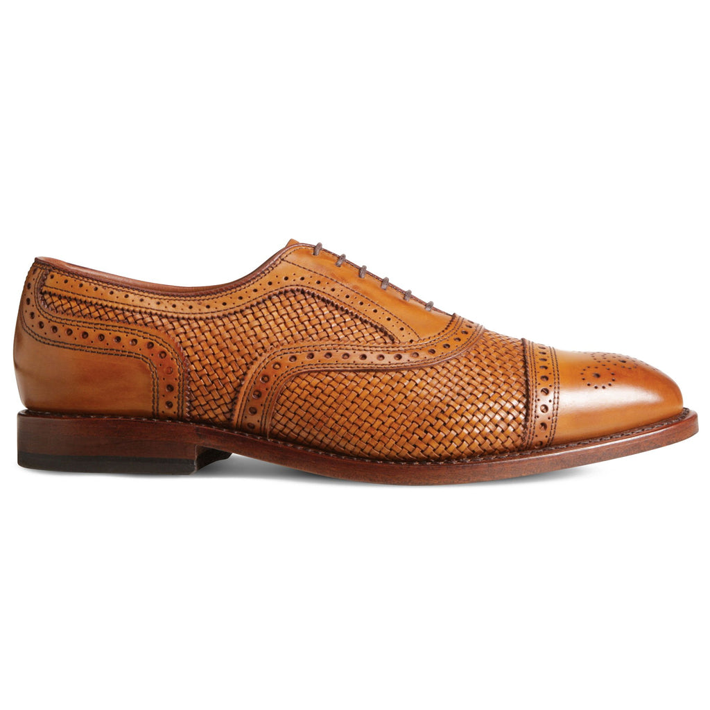 Flat Feet Shoes - Tan Braided Leather Morice Brogue Oxfords with Arch Support